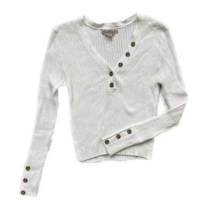 White Henley Sweater